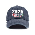thumbnail image 1 of 2026 Soccer Fan Baseball Cap, Printed USA Canada Mexico Flags Hat, Adjustable Unisex Sporty Dad Hat for Men and Women, Casual Daily Wear Cap Navy, 1 of 6