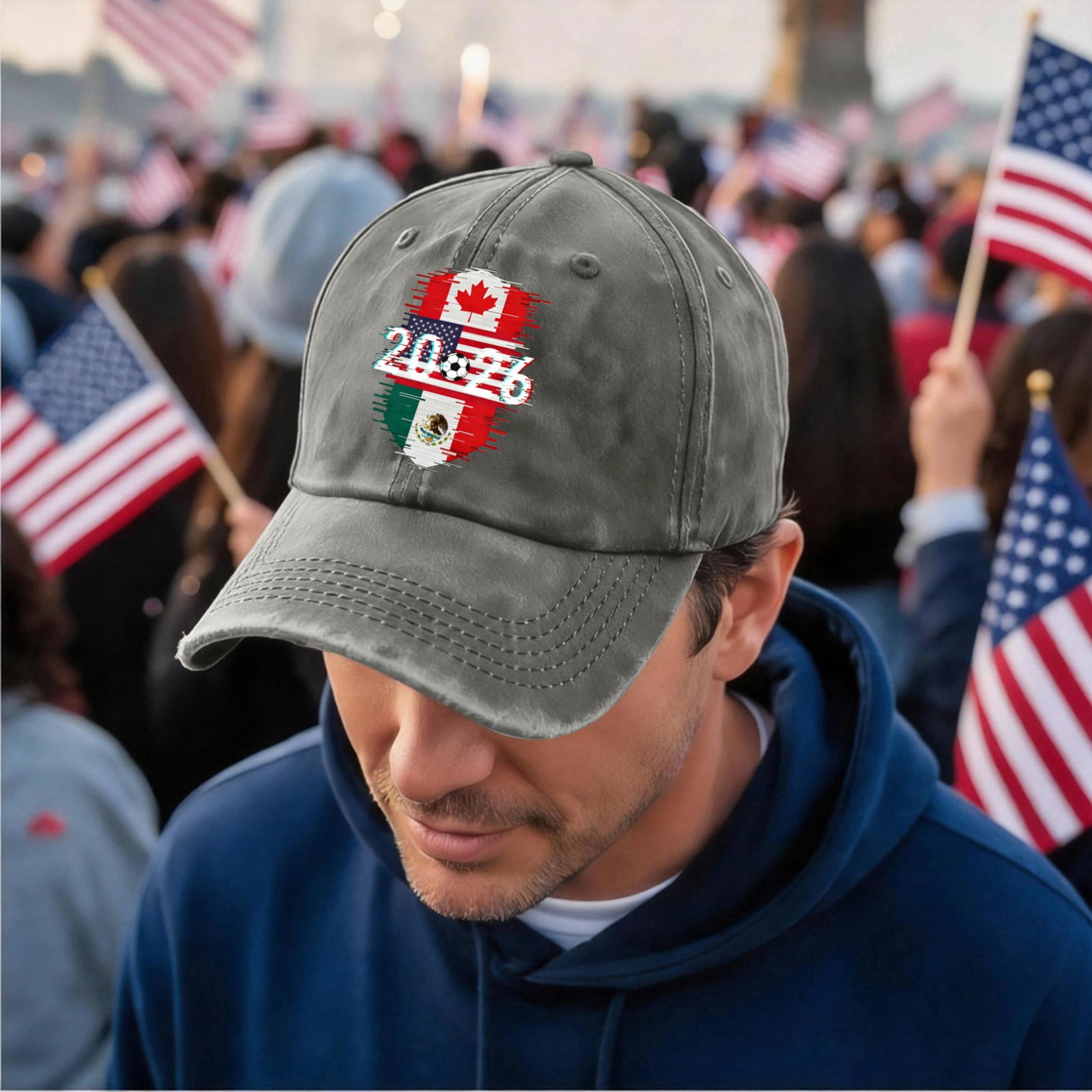 2026 Soccer Fan BaseballHat USA Canada Mexico Flag Graphic Sports Hat ...