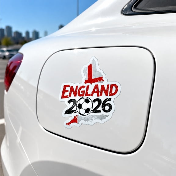 2026 Soccer Fan PVC Stickers, Removable Waterproof Vinyl Decals for Car Motorcycle Water Bottle Luggage,Red