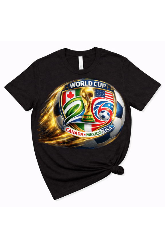 2026 Soccer Fan T-Shirt Cute Dog Trophy Graphic Tee USA Canada Mexico Football Shirt Unisex Cotton T-Shirt