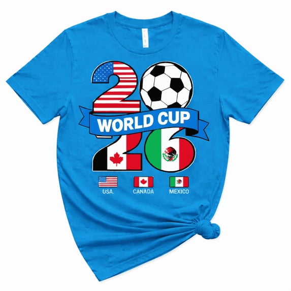 2026 Soccer Fan T-Shirt USA Canada Mexico Graphic Tee Football Fan Shirt Unisex Cotton T-Shirt