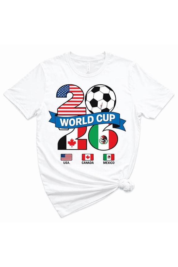 2026 Soccer Fan T-Shirt USA Canada Mexico Graphic Tee Football Fan Shirt Unisex Cotton T-Shirt