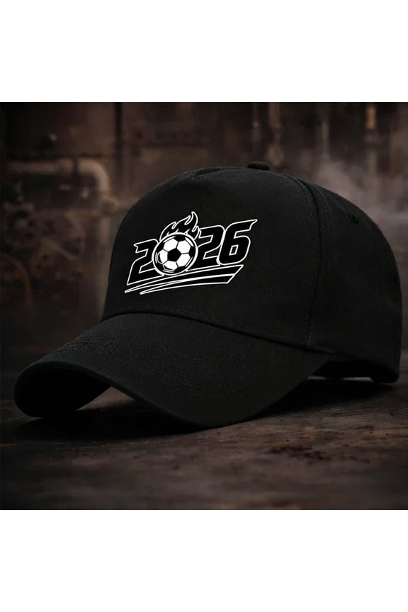 2026 Soccer Flame Ball Baseball Cap Adjustable Snapback Twill Hat for Men and Women Fans