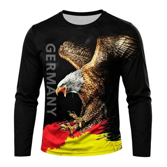 2026 Soccer Game Germany Soccer for Men Long Sleeve Training Shirt, Breathable Sport Casual T Shirt for Soccer Fans