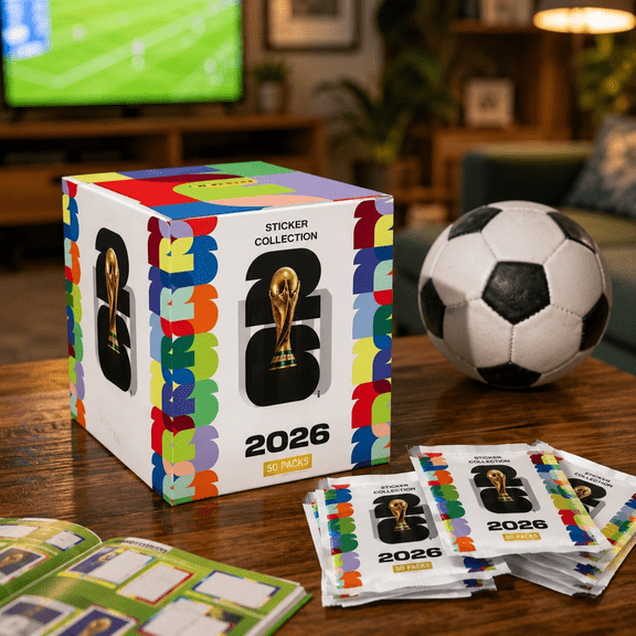 2026 Soccer Sticker Pack Collection Box, 50 Packs Football Fan Stickers, Sports Sticker Trading Set For Kids Teens Collectors And Album Hobby Gift B-50PCS Stickers