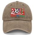 thumbnail image 1 of 2026 Soccer Supporters Cap, USA CAN MEX Host Printed Hat, Cotton Adjustable Football Fan Cap for Sports Events, Khaki, 1 of 1