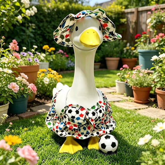 2026 Soccer Themed Porch Goose Outfit Sports Pattern Costume Lightweight Reusable Outdoor Yard Decoration Bikini Style Set For 23 Inch Porch Goose Statue Holiday Garden Display Apparel