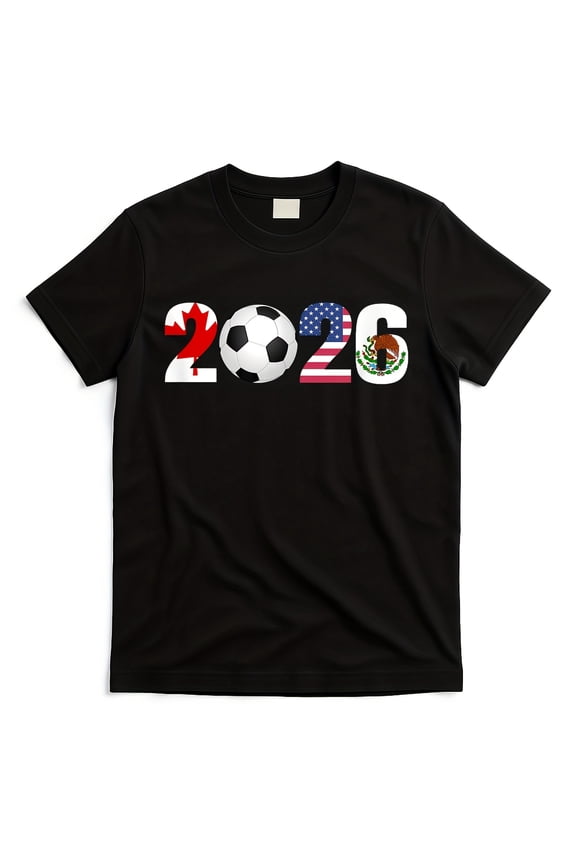 2026 Soccer Tournament Fan T-Shirt - North America United Canada USA Mexico Football Graphic Tee - Retro Sporty Short Sleeve Top for Men and Women