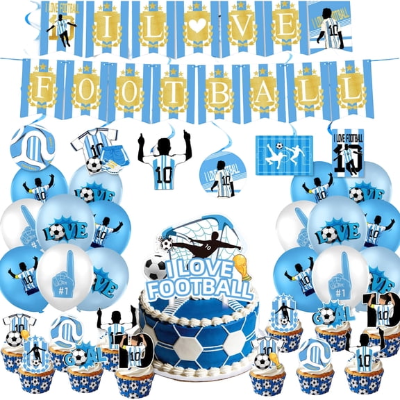 2026 Soccer Tournament Soccer Party Decoration Kit with Balloons, Sports Bar Cup Toppers, Ultimate Soccer Fan Gear, Match Day Beverage Gear, Tailgate Drinkware Accessories and Gifts