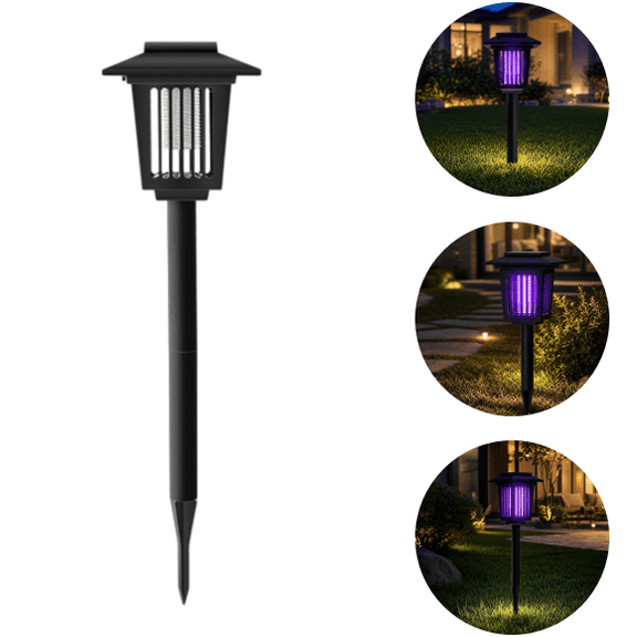 2026 Solar Bug Zapper Outdoor, Rechargeable Mosquito Fly Zapper Lamp Repellent Outdoor Waterproof LED, Solar Powered Mosquito Killer Lamp for Indoor & Outdoor (1PC)