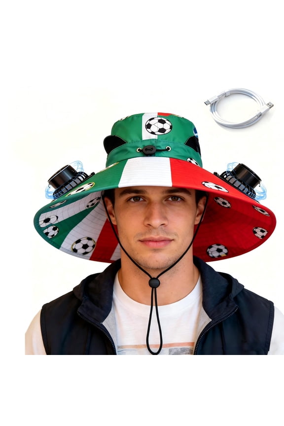 2026 Solar Fan Hat for Soccer&Football Game Stadium,2 Rechargeable Solar Power Fan with 800mAh,Last 3-5 Hours,3 Speed
