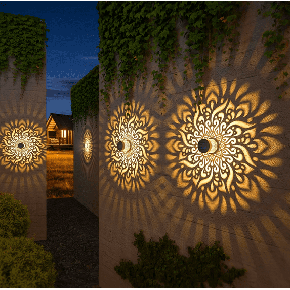 2026 Solar Fence Lights Waterproofing Solar Powered Outdoor Deck Wall Lights Warm Yellow Decorative Lighting for Garden Patio Backyard Colorful-2PC