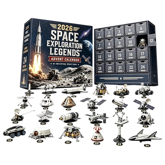 2026 Space Exploration Legends Advent Calendar, 24-Day Christmas Countdown Calendar with 24 Collectible Space Mission Christmas Tree Hanging Decor