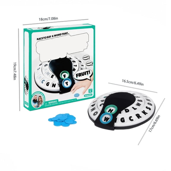 2026 Spin & Shout Game, Fast-Paced Letter Spinning Word Game Complete with Spinner Device & 20 Tokens for Adult Parties and Travel Use