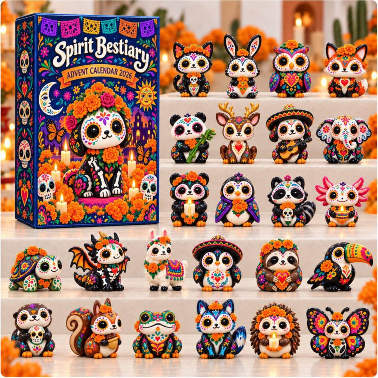 2026 Spirit Bestiary Day of the Dead Advent Calendar, 24Pcs 2D Acrylic ...