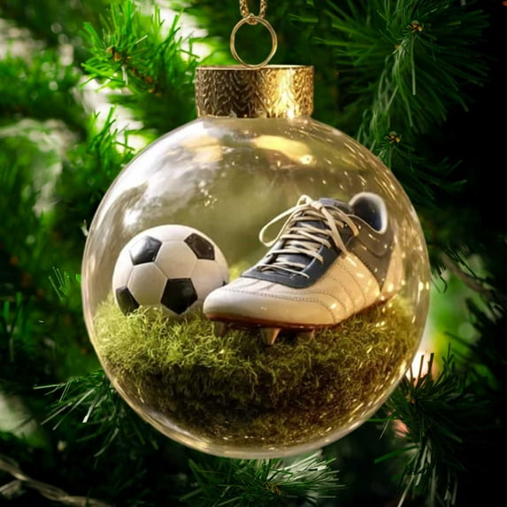 2026 Sports Holiday Ornament, 3D Crystal Effect Sport Hanging Ornaments, Christmas Gift 3d Stereoscopic Micro Scene Sports Holiday Ornament, Christmas Balls Christmas Tree Decor G