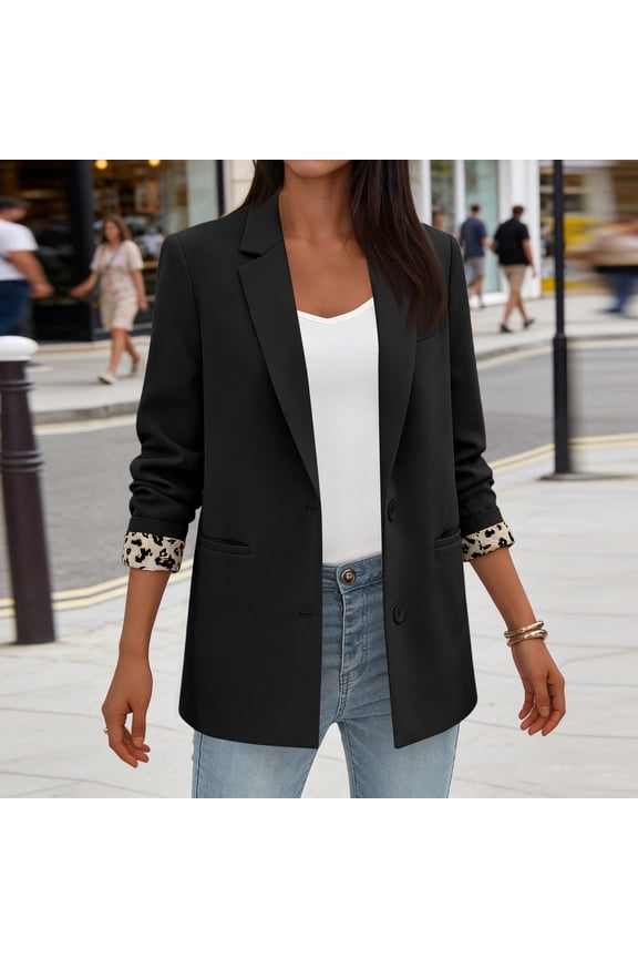 2026 Spring Fall Blazers for Women Business Casual Oversized Long Sleeve Button Open Front Suit Jackets Work Clothes
