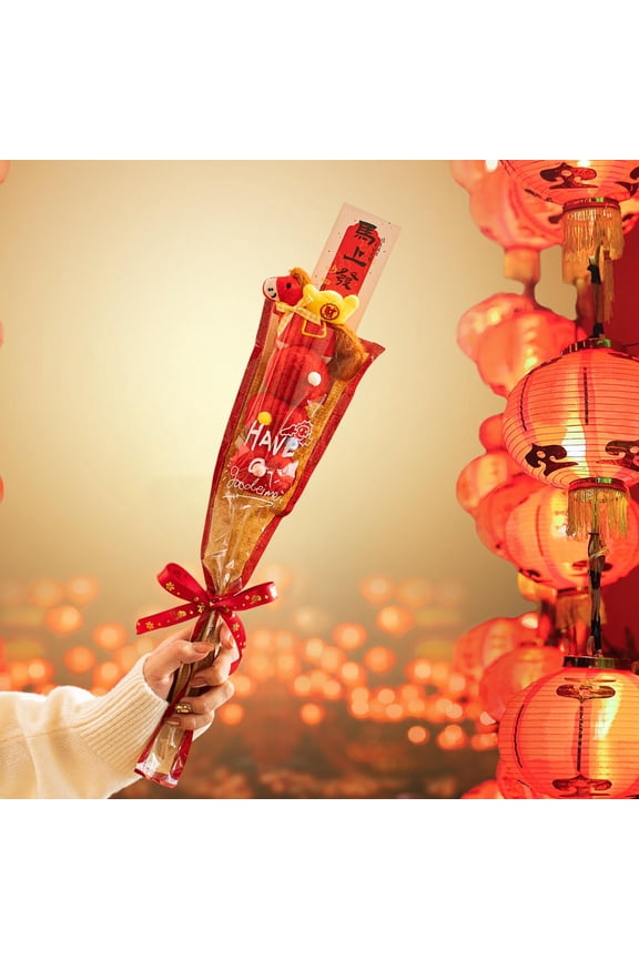2026 Spring Festival Desktop Decorations, Festive Candied Skewers Photo Props With Soft Safe Material For Home Office Shop Table Display And Social Media Photos