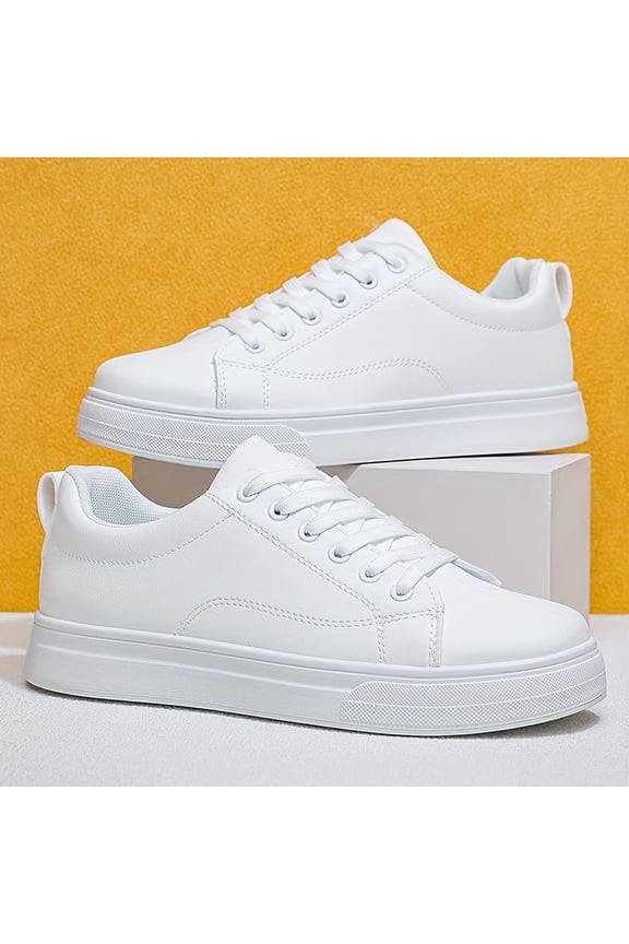 2026 Spring Men's Casual Skate Shoes / Hong Kong Style / Trendy White Sneakers / Korean Fashion Flat Shoes / Outdoor Skateboarding
