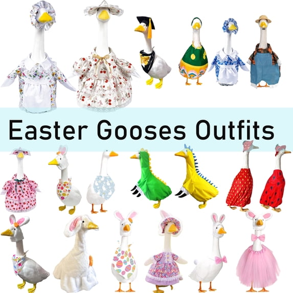 2026 Spring Porch Goose Outfit for 23 Inch Lawn Goose, Outdoor Patio Yard Decoration, Seasonal Goose Clothing, Festive Spring Goose Costume, Decorative Lawn Goose Display, HAODEJW