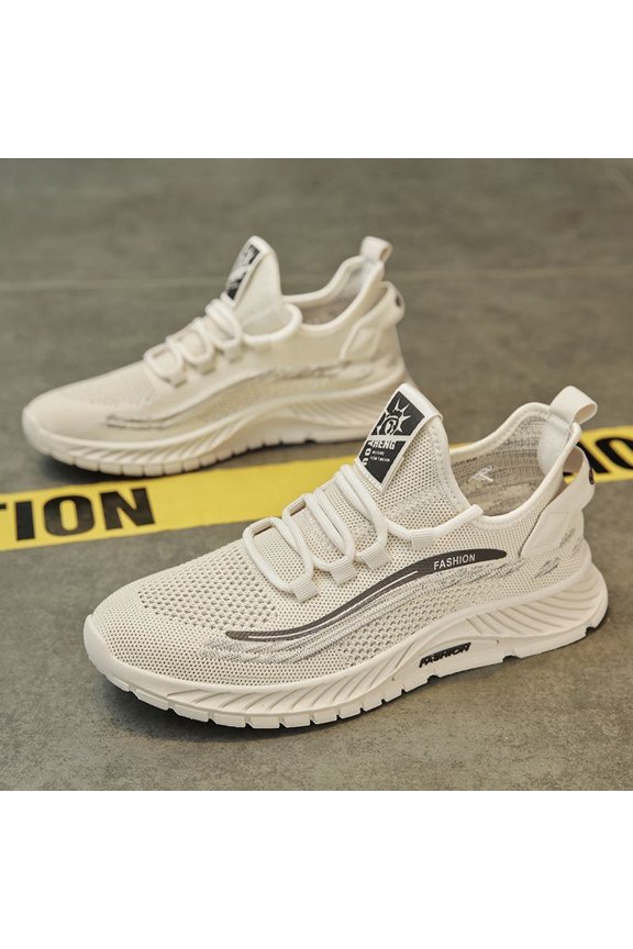 2026 Spring Summer Men's Casual Shoes Breathable Mesh Flying Woven Sneakers Comfort