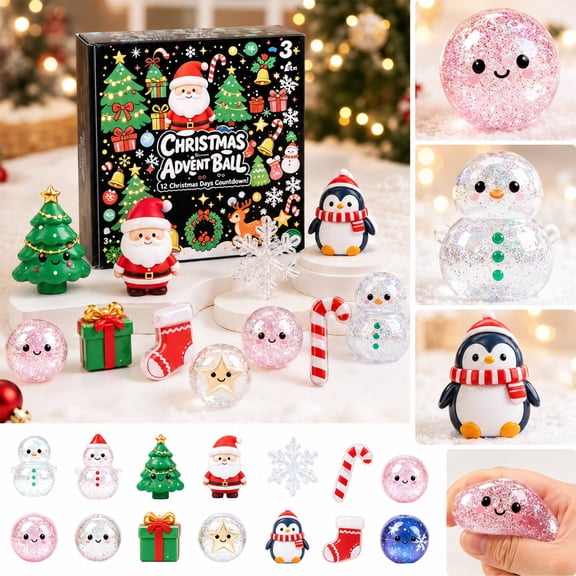 2026 Squishy Advent Calendar Fidget Christmas Countdown Calendar 12 Days of Surprises Squishy Toys Box Xmas Toys for Sock Stuffing & Christmas Gift