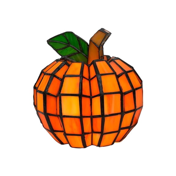 2026 Stained Glass Pumpkin Lamp, Warm Fall Halloween Table Decor