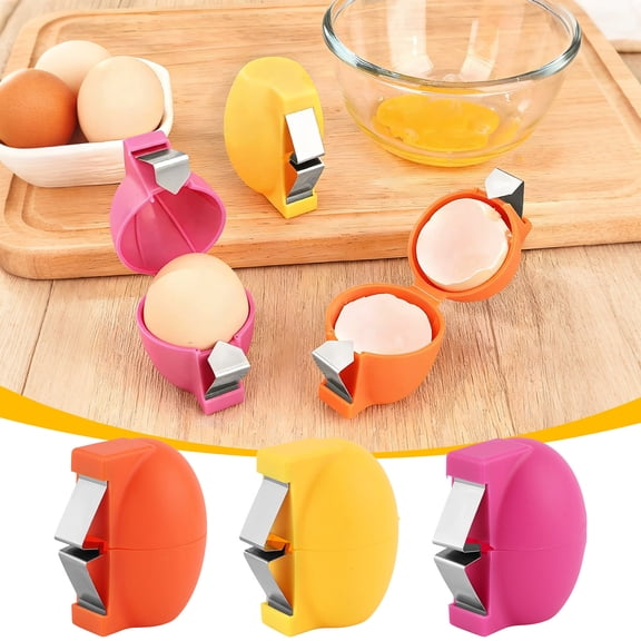 2026 Stainless Steel Egg Cracker Tool Portable Multifunctional Egg Opener Eggs Separator for Kitchen Easy Peeling, 2Pcs