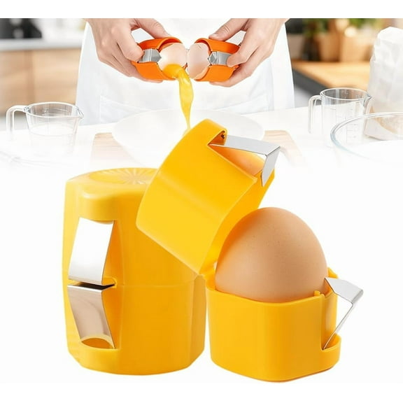 2026 Stainless Steel Egg Opener | Raw & Boiled Egg Cracker & Separator Tool | All-Size Egg Shell Gadget for Clean, Mess-Free Yolk Separation