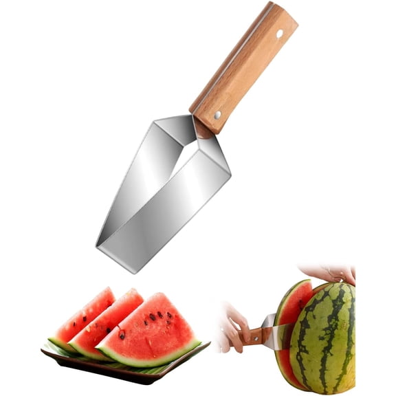 2026 Stainless Steel Watermelon Cutter & Slicer - Fruit Carving Knife for Perfect Wedges, No-Mess Melon Slicer for Cantaloupe, Honeydew (1 Pcs) (K)
