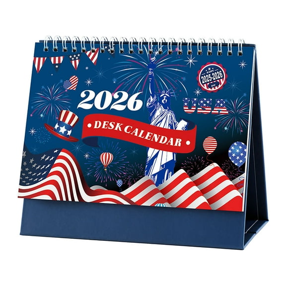 2026 Standing Desk Calendar, 2025-2026 Stand Up Desk Calendar, Tent Style Flip Calendar, Small Desk Calendar for Office and Home Planning and Organizing