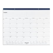 2026 Staples 21.75" x 17" Monthly Desk Pad Calendar Navy (ST59700-26)