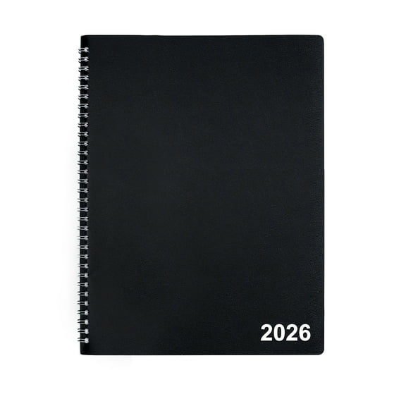 2026 Staples 8" x 11" Monthly Planner Faux Leather Cover Black (ST52184-26)