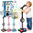 thumbnail image 1 of 2026 Star Karaoke Microphone with Stand – Built-in Music, LED Lights & Echo, Easy-to-Use Portable Device for Singing & Music Entertainment Black, 1 of 7