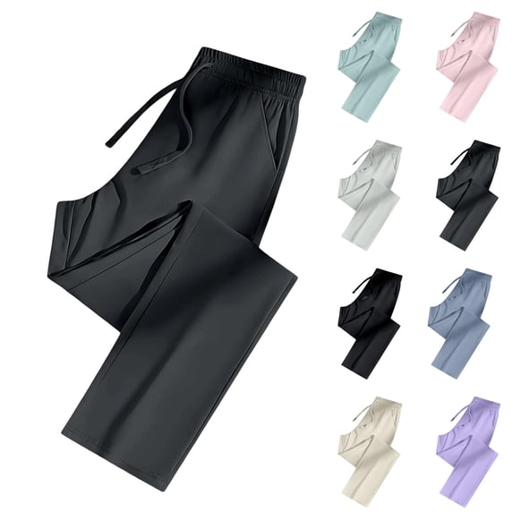 2026 Stretch Active Pants for Women Over 50 Elastic Waist Quick Dry Breathable Dress Pant Outdoor Athletic Joggers with Pockets Dark Gray XXL