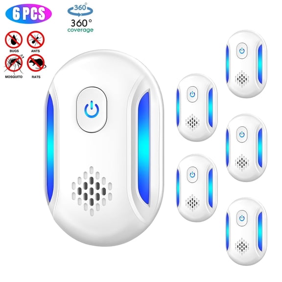2026 Strongest Ultrasonic Pest Repeller Plug in, 6PCS Effective Plug in Pest Control Indoor for Mice, Rat, Roach, Mosquito, Rodent, Spider, Mouse Deterrent for House Kitchen Garage Office Warehouse