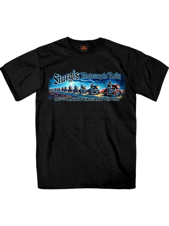 2026 Sturgis Motorcycle Rally Eagle Storm Men's Black T-Shirt - SPB1216 Large
