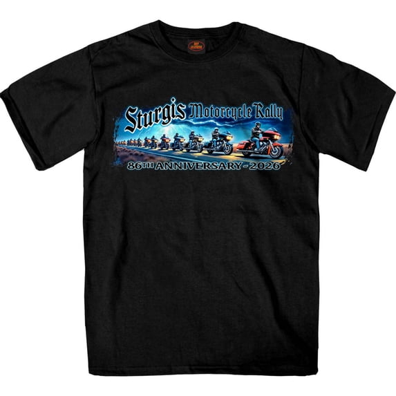 2026 Sturgis Motorcycle Rally Eagle Storm Men's Black T-Shirt - SPB1216 X-Large