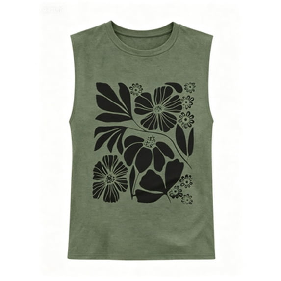 2026 Summer Boho Tank Tops for Women Vintage Graphic Tees Sleeveless Shirts Casual Floral Vest O Neck Printed Tank Tops