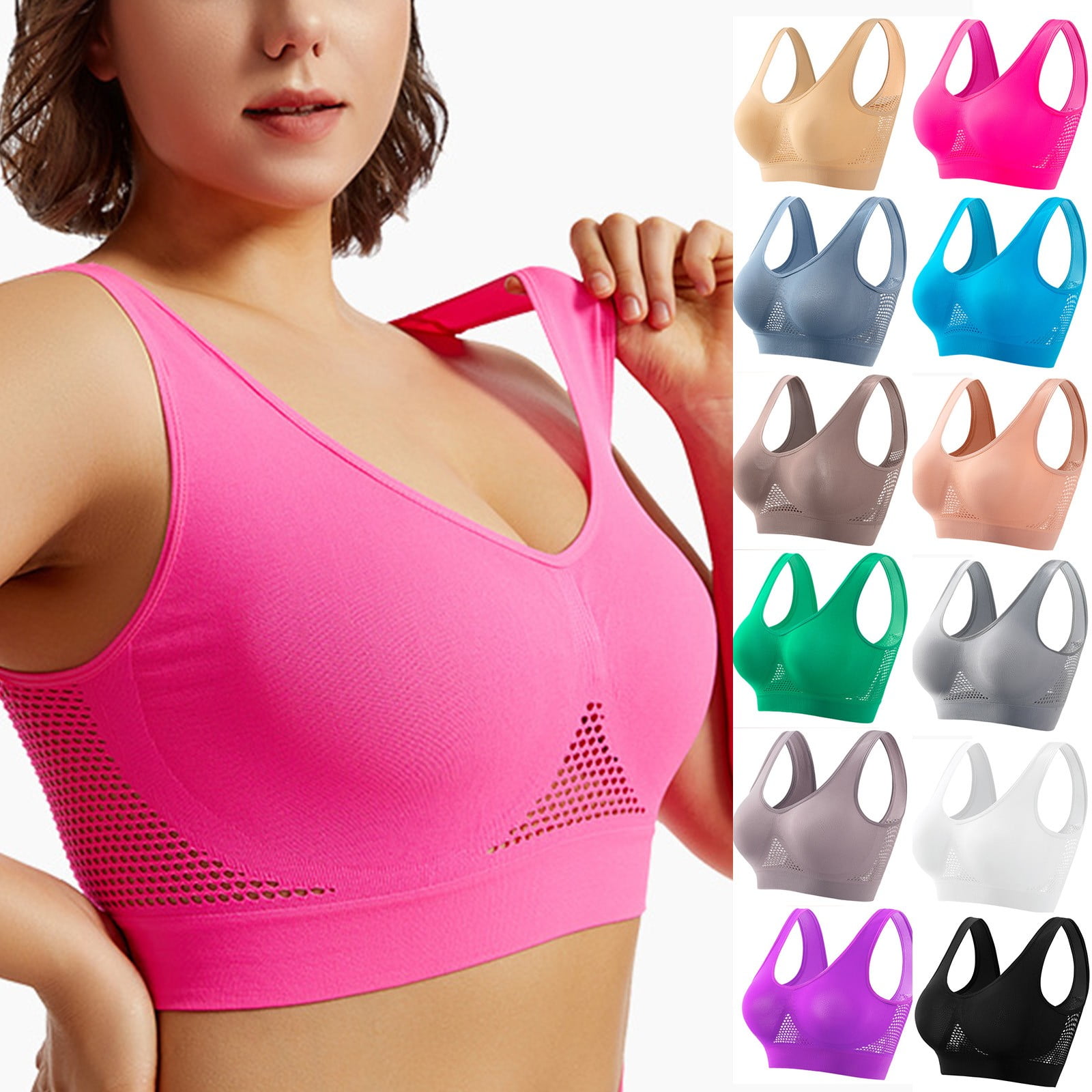 2026 Summer Breathable Anti Sagging Sports Bra for Women Wireless Bras ...
