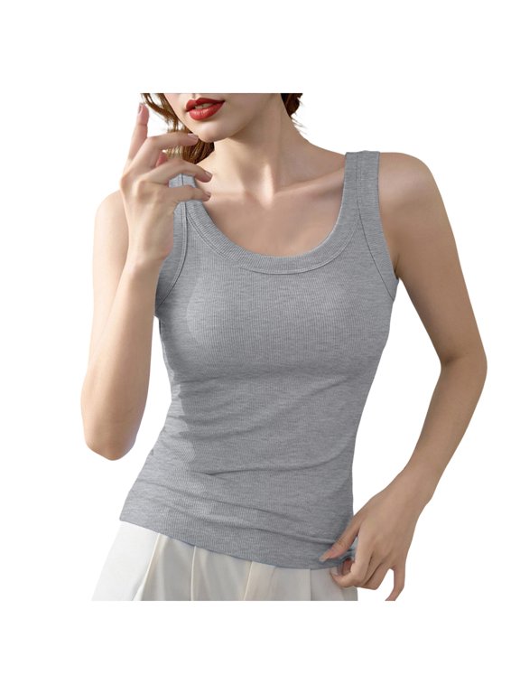 2026 Summer High Elasticity Fine Thread Cotton Concealed Accessory Milk Light Leakage Inner Strap Tank Top For Women