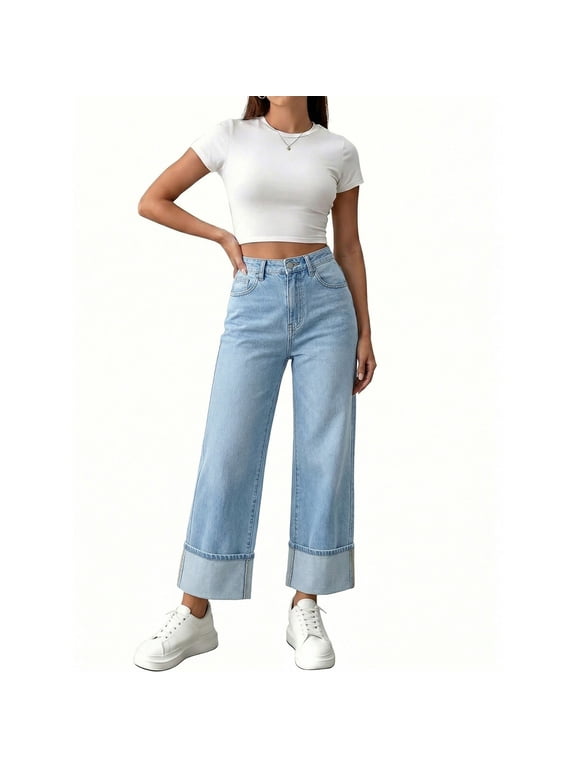 2026 Summer Jeans for Women With Pocket Return To The Ancients Hem High Waist Pants