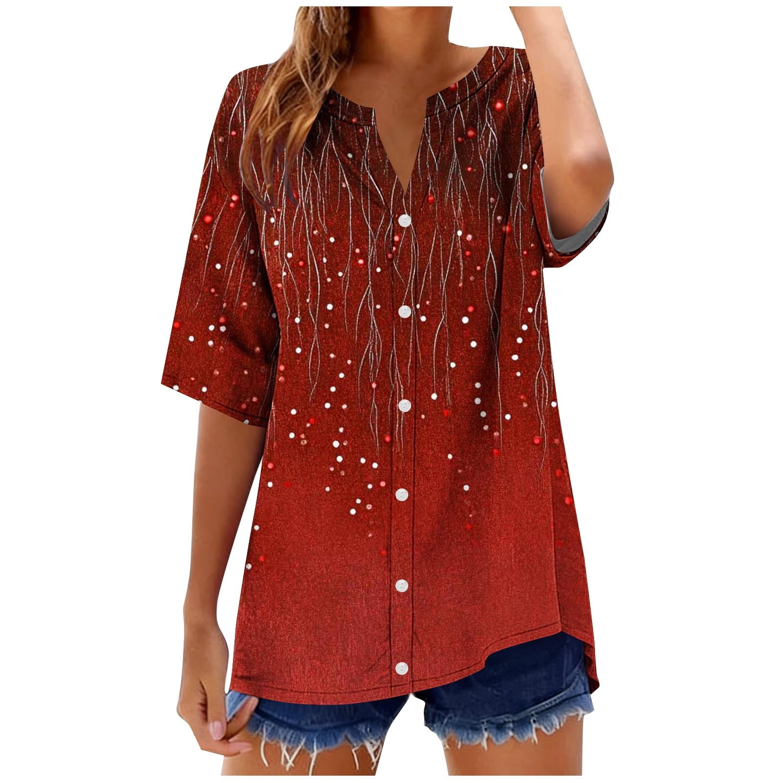 2026 Summer Linen Tops for Women Roll Up Short Sleeve Tshirts Workout ...