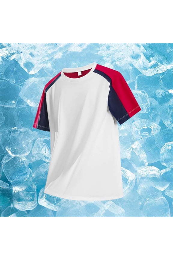 2026 Summer Men Mesh Loose Fit Running Breathable Spliced Silk Short Sleeved T Shirt, M, White