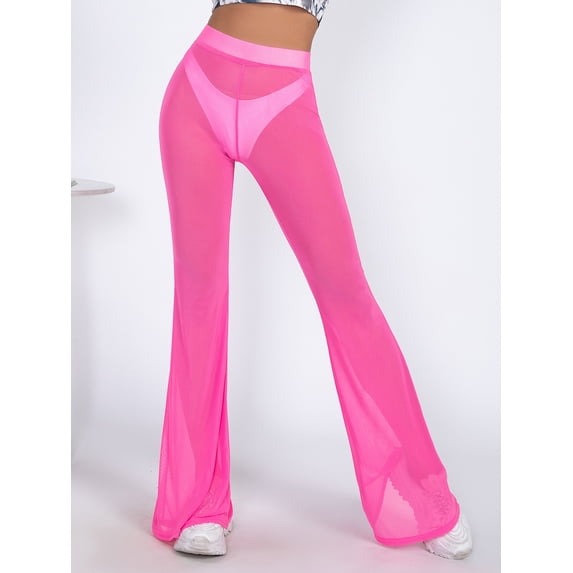 2026 Summer New Net Fabric See-through Pants High Waist Pant Fashion Clothes Sexy Bottom Breathable Clothing Comfortable Outfit Casual Culottes