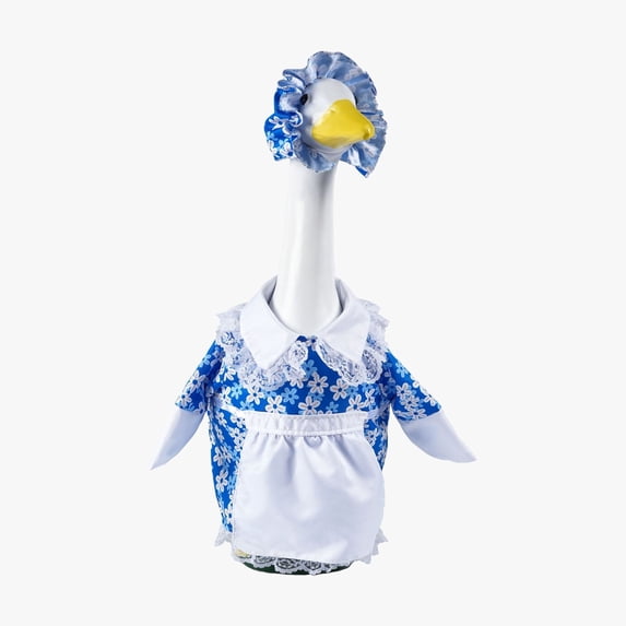 2026 Summer Porch Goose Outfit for 23" Floral Skirt Lawn Goose Costume Clothes for Outdoor Patio Yard Lawn Art Decoration (B)