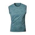 thumbnail image 1 of 2026 Summer Shirts for Men Casual and Fashionable Solid Color Ice Silk Sleeveless Round Neck T-shirt, 1 of 8