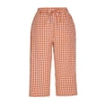 thumbnail image 1 of Womens Plus Size Shorts with Pockets 100% Cotton Stripe Elastic Loose Straight Half Shorts, 1 of 7