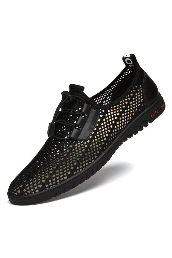 2026!Summer Ultra-Soft Thin Men's Shoes, Hollow-Out Soft Sole Lightweight Clogs Breathable Mesh Casual Men's