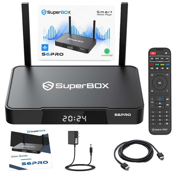 2026 Super Box S6 Pro Full Loaded Bundle, 4G+32GB with SuperBox Voice Remote, 6K HD